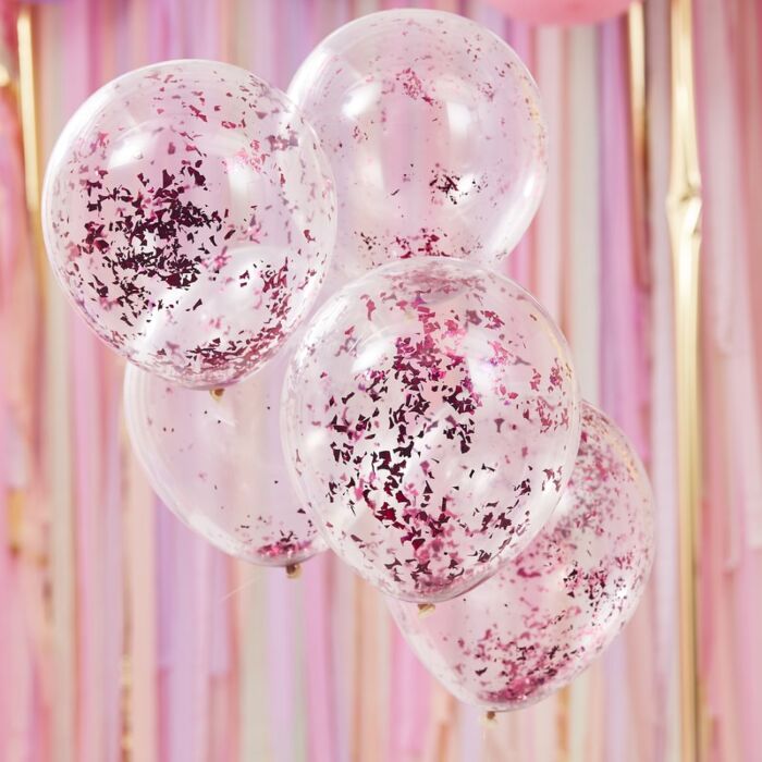 Pink Confetti Balloons - Ralph and Luna Party Shop