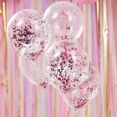 Pink Confetti Balloons - Ralph and Luna Party Shop