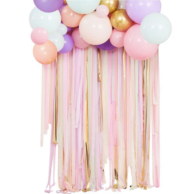 Pastel Streamer And Balloon Party Backdrop - Ralph and Luna Party Shop