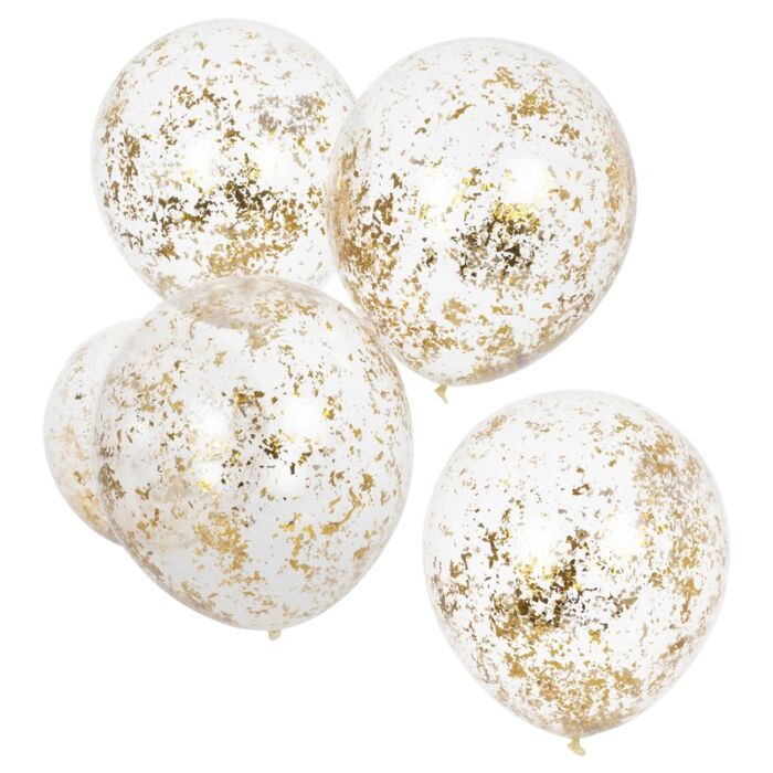 Gold Confetti Balloons - Ralph and Luna Party Shop