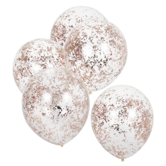 Rose Gold Confetti Balloons - Ralph and Luna Party Shop