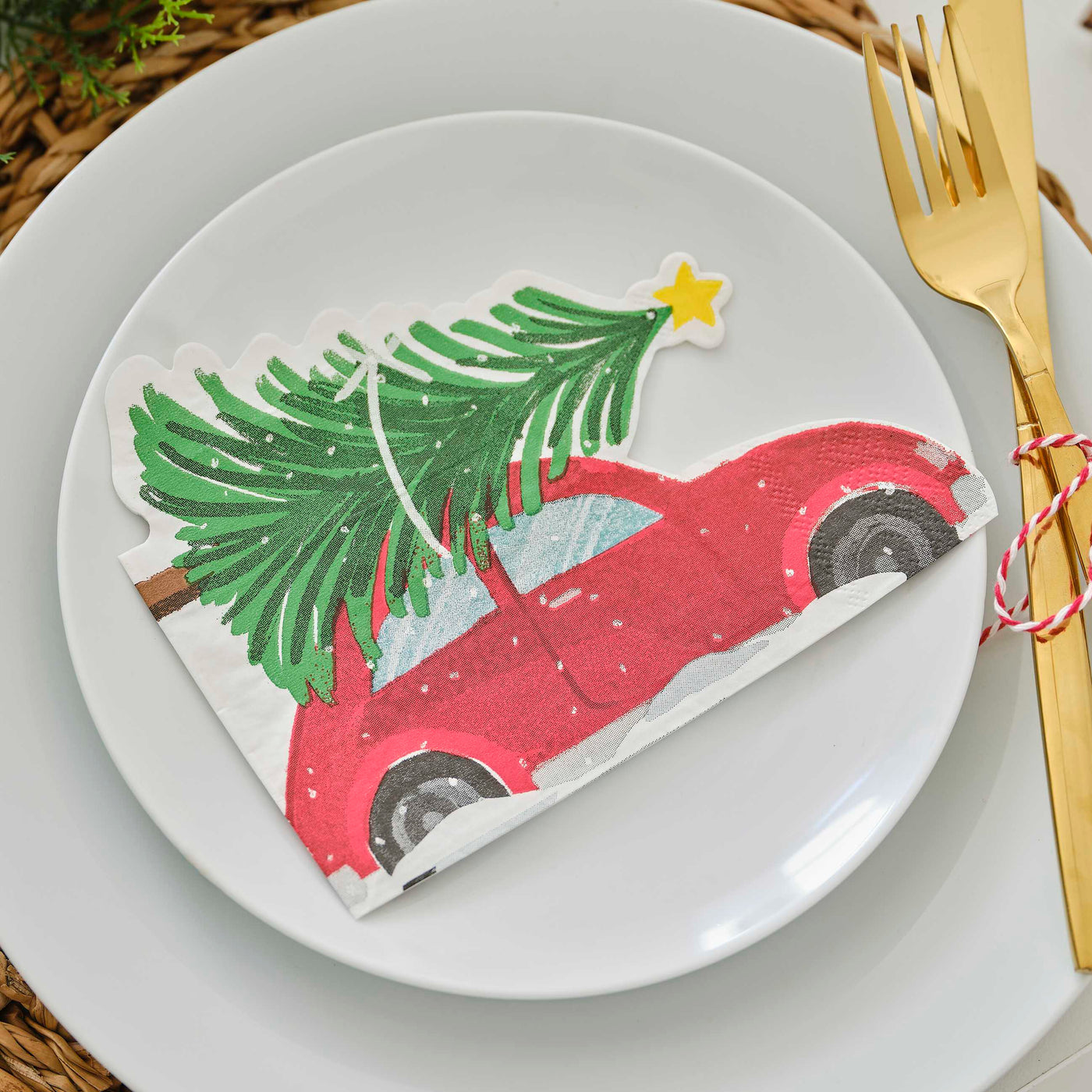 Festive Car Christmas Paper Napkins