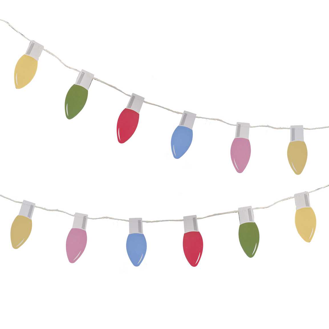 Multicoloured Lightbulb Christmas Garland