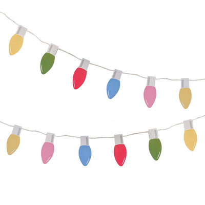 Multicoloured Lightbulb Christmas Garland