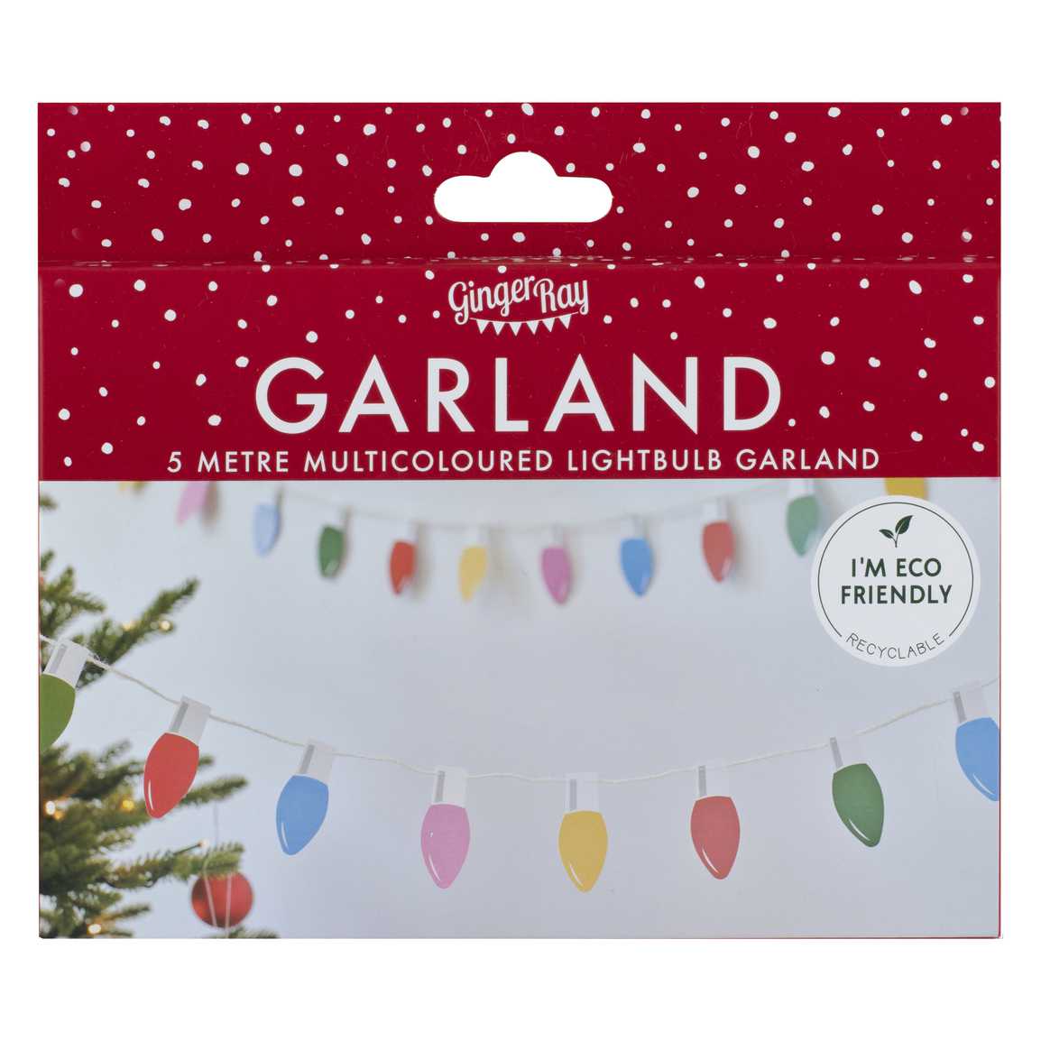 Multicoloured Lightbulb Christmas Garland
