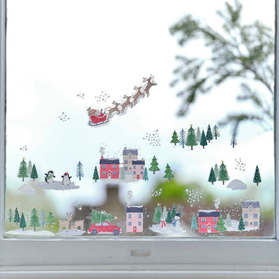 Christmas Village Window Stickers