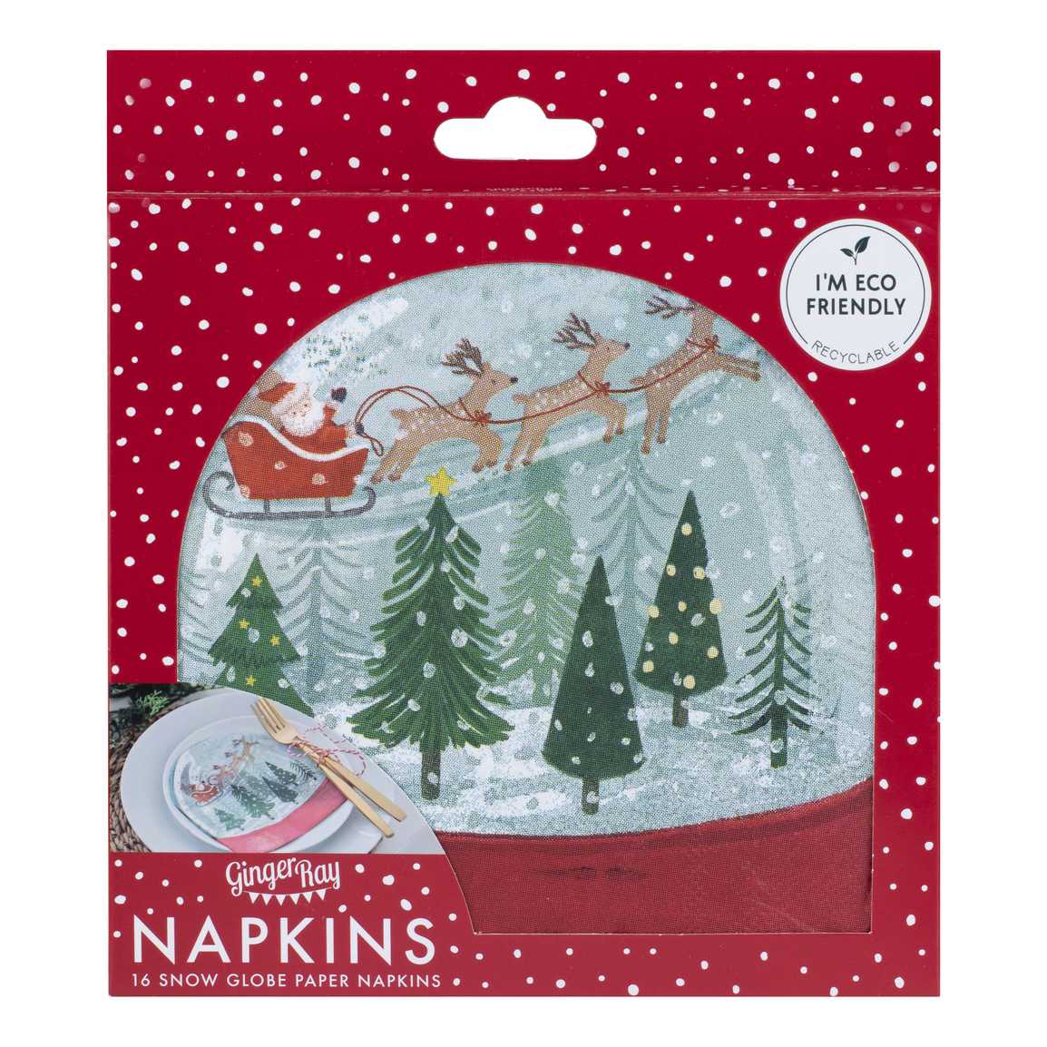 Snowglobe Shaped Christmas Paper Napkins