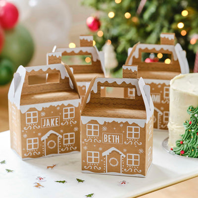 4 x Gingerbread House Christmas Gift Boxes