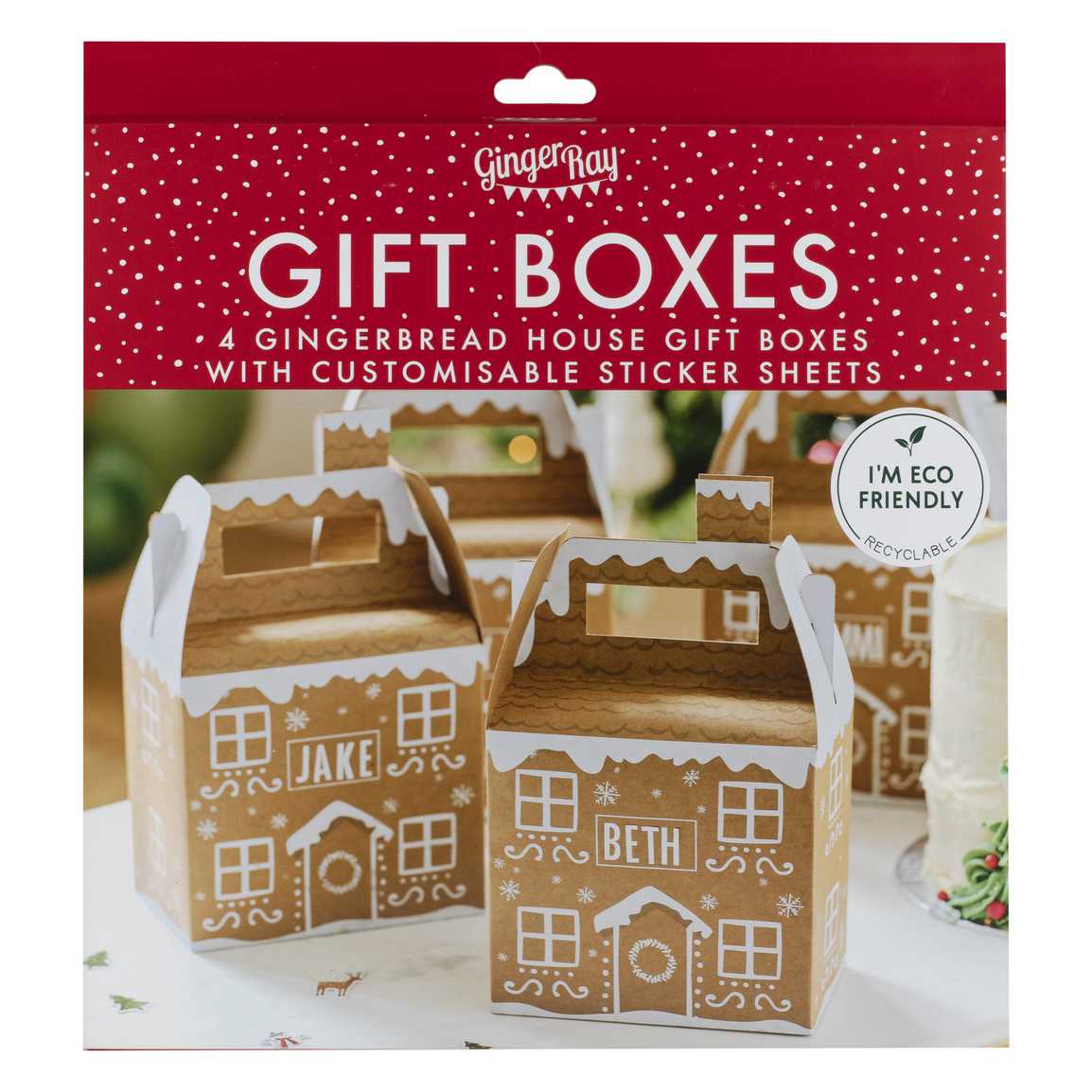 4 x Gingerbread House Christmas Gift Boxes