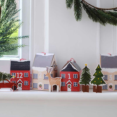 Christmas Village Scene Advent Calendar Boxes