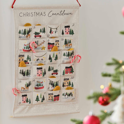 Christmas Illustration Fabric Christmas Advent Calendar