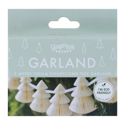 Cream Honeycomb Trees Christmas Garland