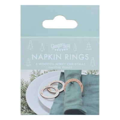 Merry Christmas Wooden Napkin Rings