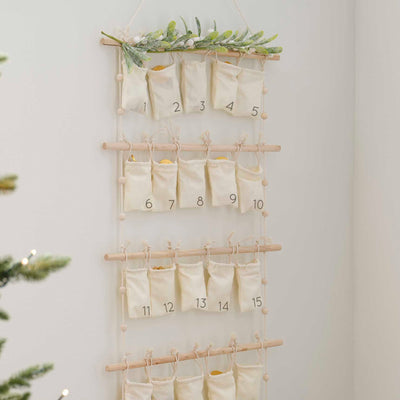 Fabric Christmas Advent Calendar Kit with Foliage