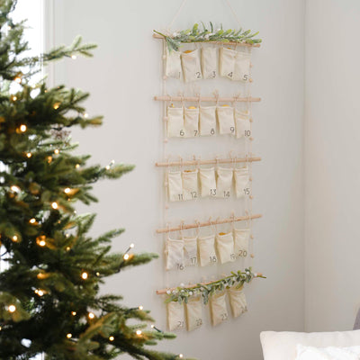 Fabric Christmas Advent Calendar Kit with Foliage