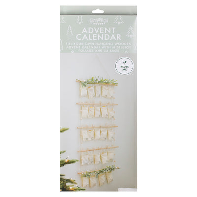 Fabric Christmas Advent Calendar Kit with Foliage