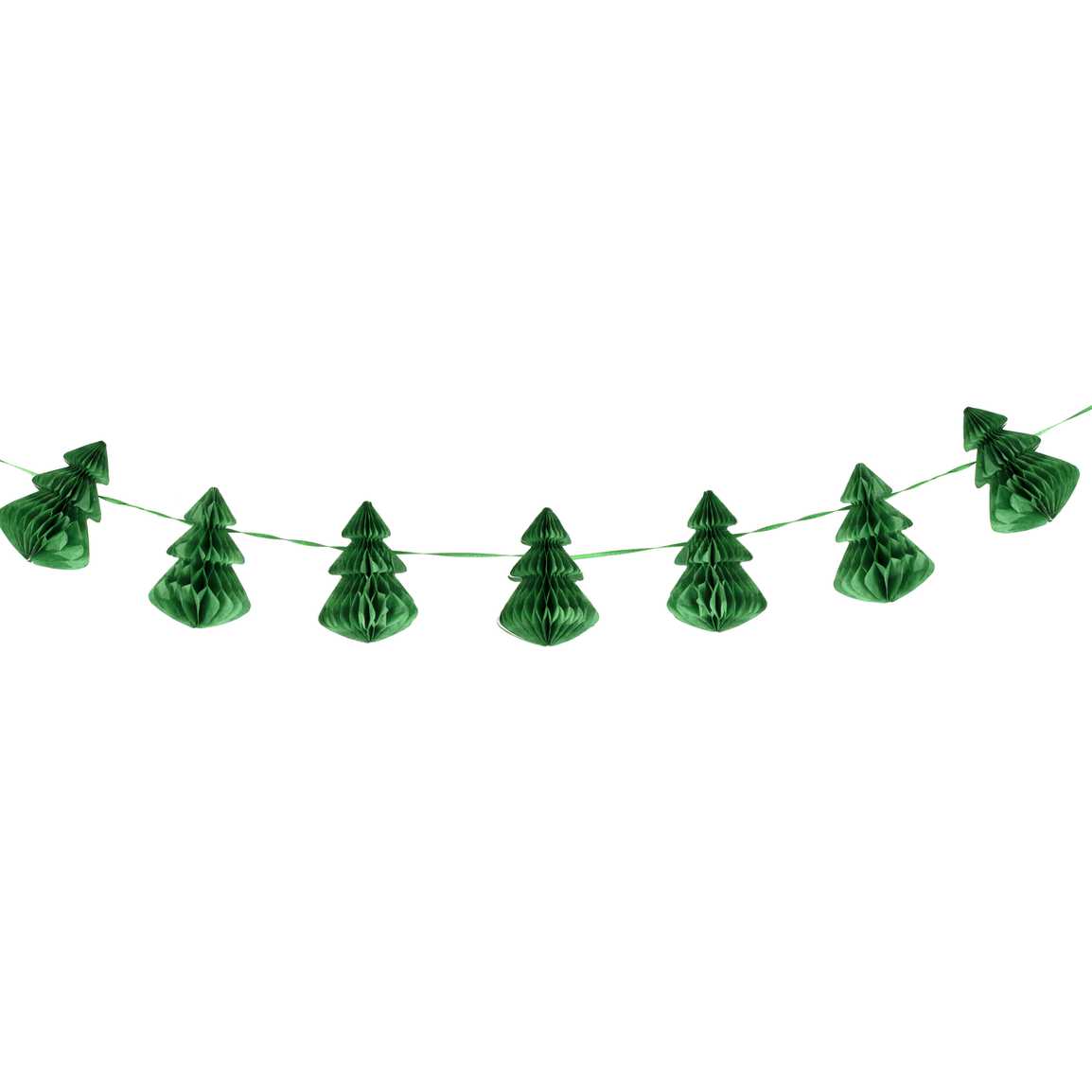 Green Honeycomb Trees Christmas Garland