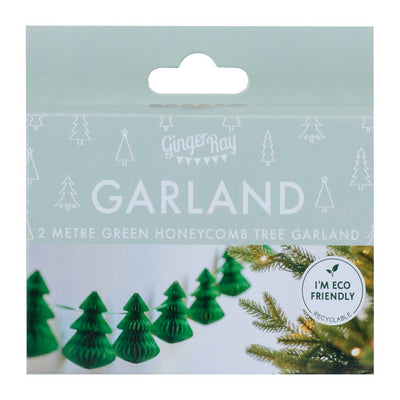Green Honeycomb Trees Christmas Garland