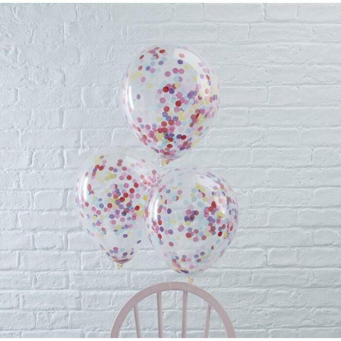 Rainbow Confetti Balloons - Ralph and Luna Party Shop