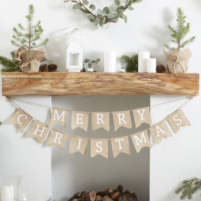 Hessian Burlap Merry Christmas Bunting - Ralph and Luna Party Shop