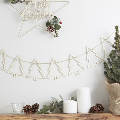 Wooden Christmas Tree Bunting - Ralph and Luna Party Shop
