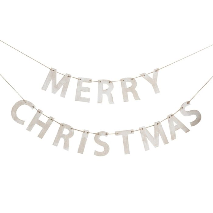 Rustic Wooden Merry Christmas Bunting - Ralph and Luna Party Shop