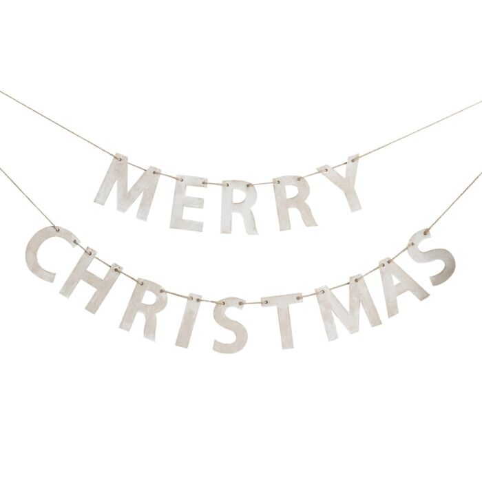 Rustic Wooden Merry Christmas Bunting - Ralph and Luna Party Shop