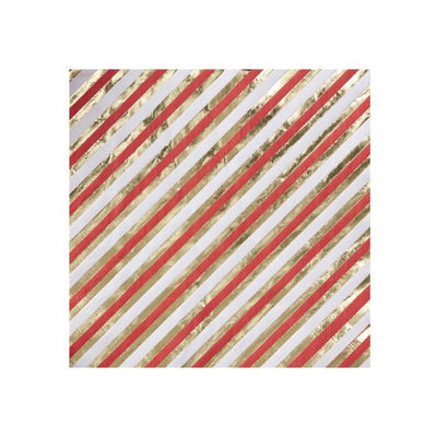 Christmas Red & Gold Stripe Napkins - Ralph and Luna Party Shop