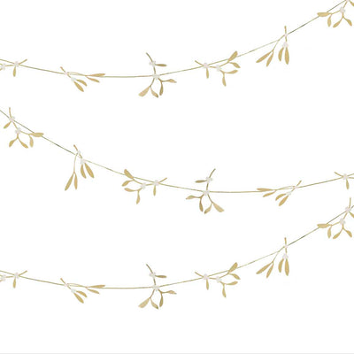 Gold Christmas Mistletoe Garland
