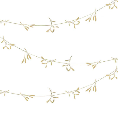 Gold Christmas Mistletoe Garland