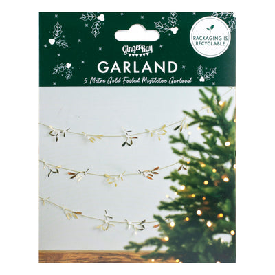 Gold Christmas Mistletoe Garland