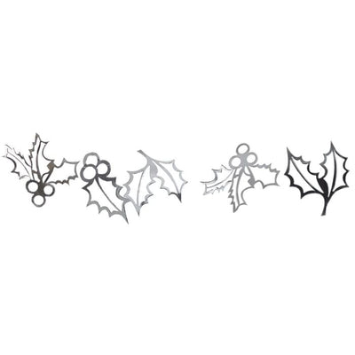 Silver Holly Christmas Bunting Decoration - Ralph and Luna Party Shop