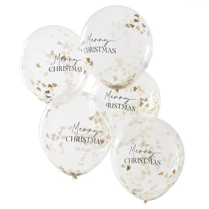 Merry Christmas Confetti Balloons - Ralph and Luna Party Shop