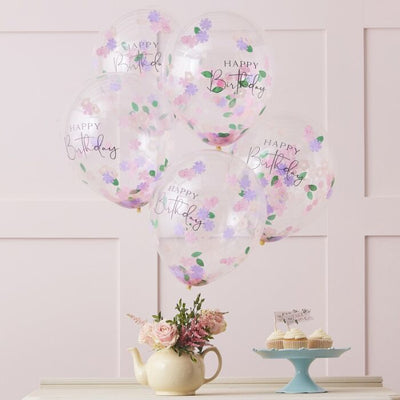 Let's Partea Happy Birthday Confetti Balloons - Ralph and Luna Party Shop