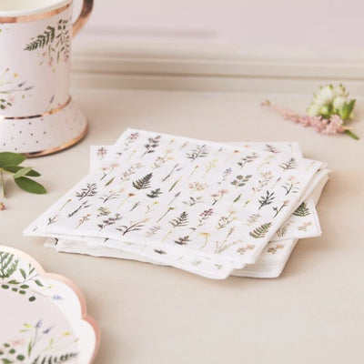 Let's Partea Floral Cocktail Napkins - Ralph and Luna Party Shop