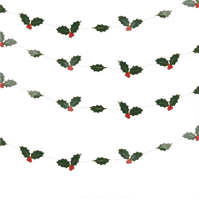 Holly Leaves Christmas Garland Decoration - Ralph and Luna Party Shop