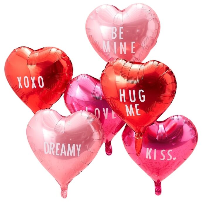 Pink Foiled Heart Balloons With Stickers - Ralph and Luna Party Shop