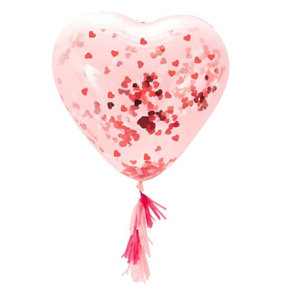 Giant Heart Shaped Confetti Balloons - Ralph and Luna Party Shop